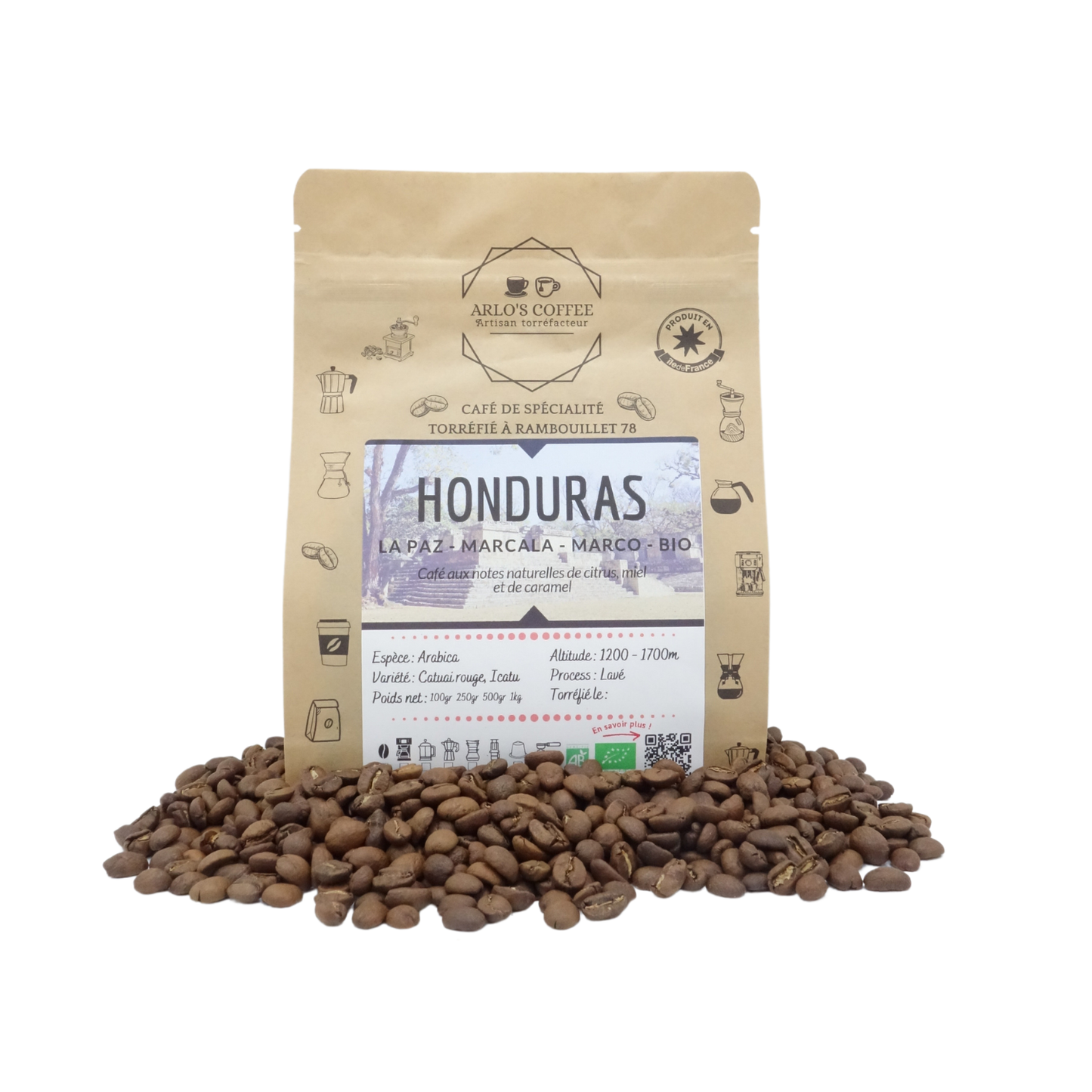 Honduras Marco Organic Coffee Beans / Kawa Biologiczna Ziarnista 250g