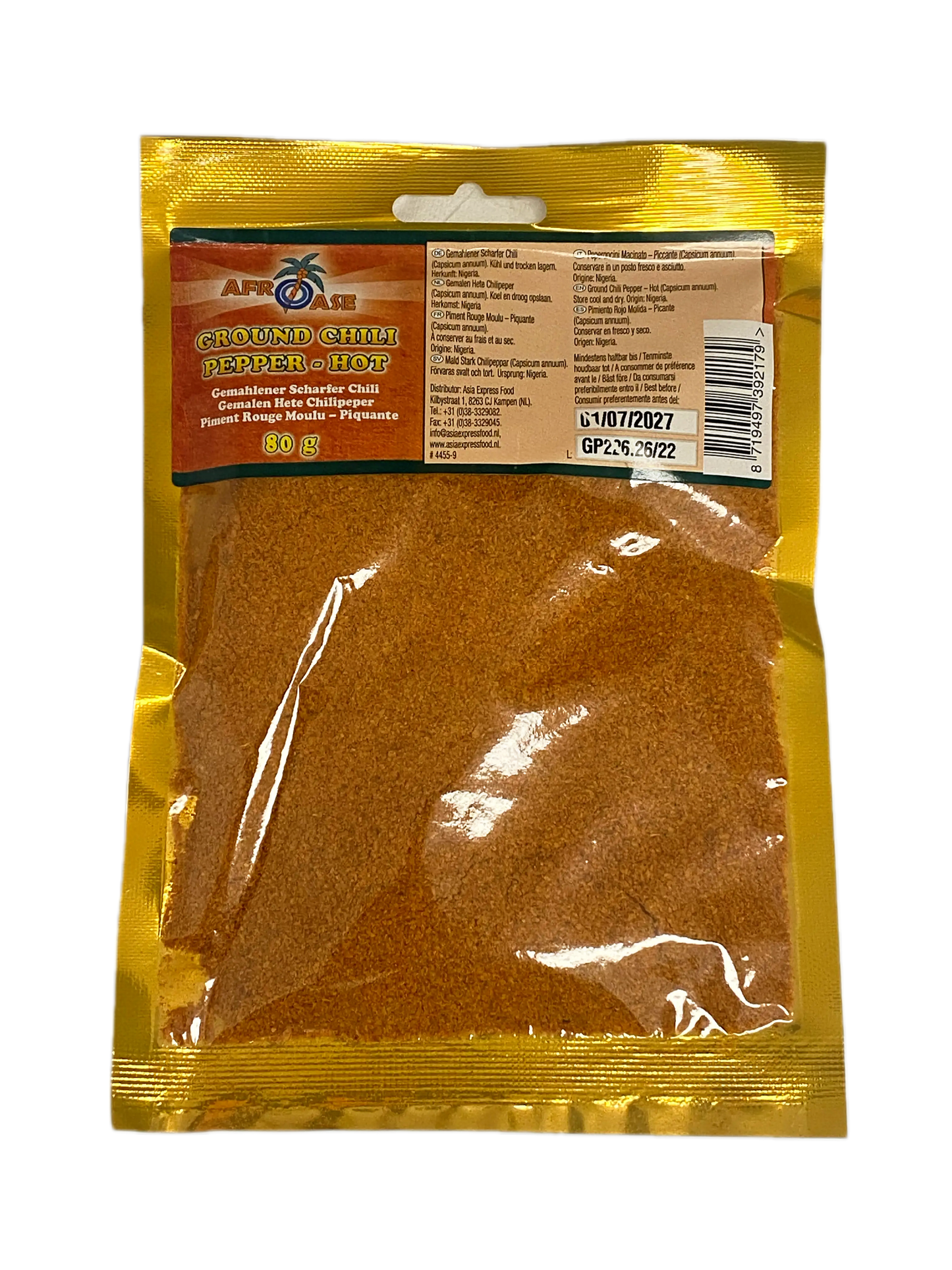 AfroAse Ground Chili Pepper Hot - 80g
