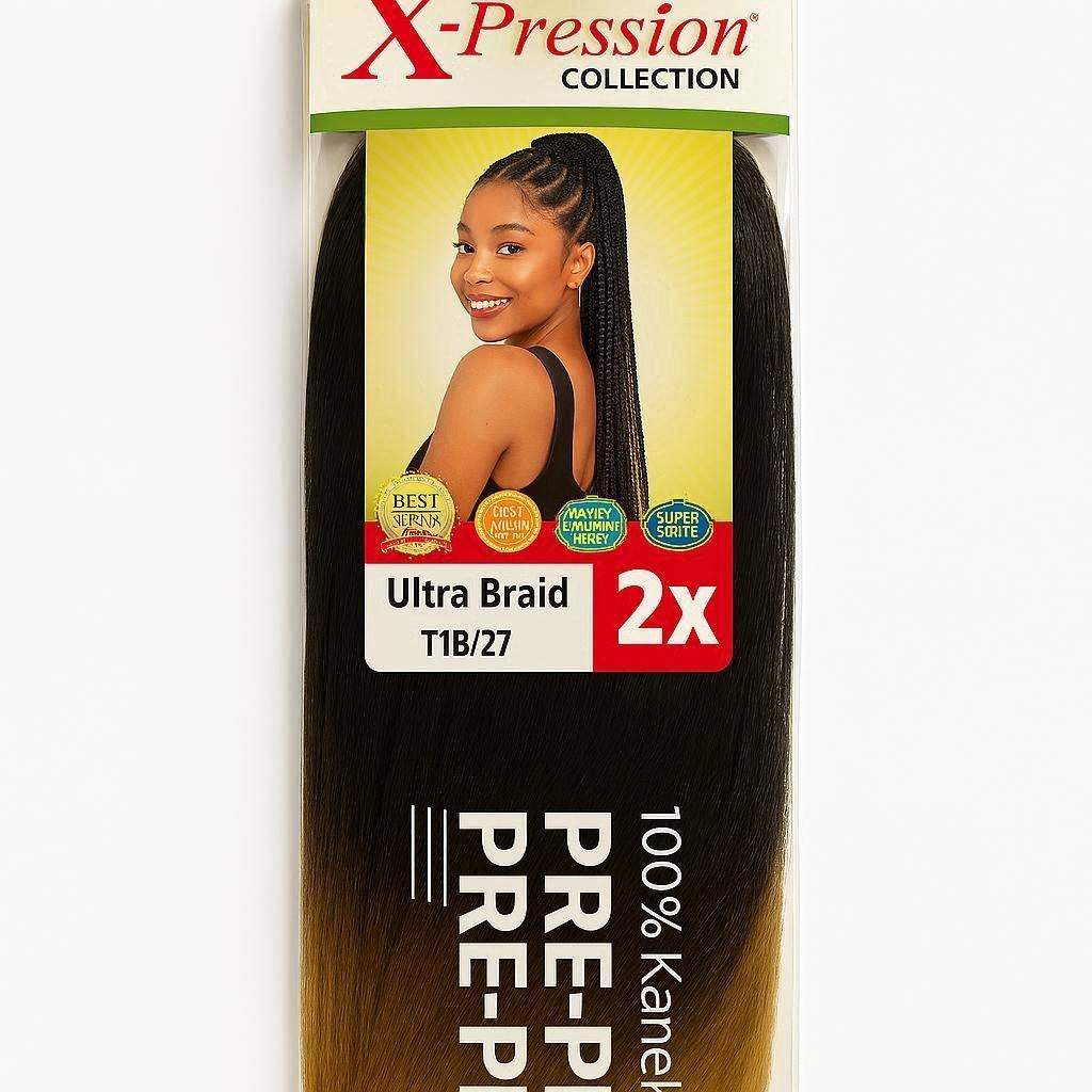 X-Pression Ultra Braid 2x Pre-Stretched (Color: T1B/27) | Braiding Hair