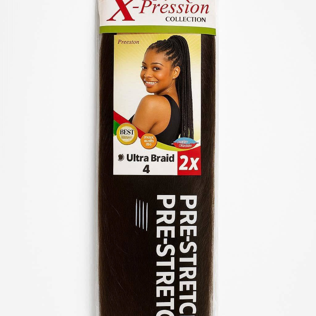 X-Pression Ultra Braid 2x Pre-Stretched (Color 4) | Braiding Hair
