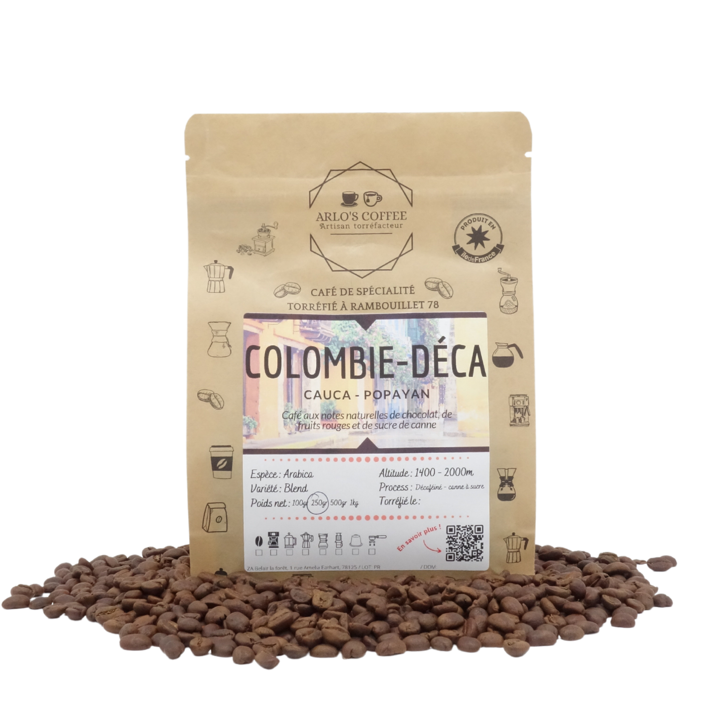 Colombia Popayan Decaf Organic Coffee Beans / Kawa Bezkofeinowa Bio Ziarnista 250g