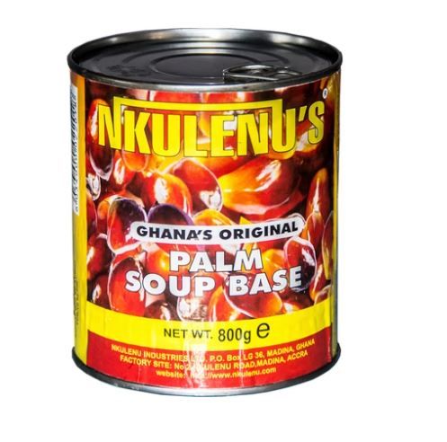 Nkulenu's Palm Soup Base 780g tin, palm nut concentrate for traditional Ghanaian palm nut soup and Nigerian Banga soup, available at AfroFresh Poland.