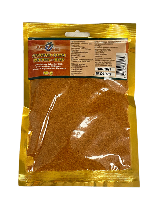 AfroAse Ground Chili Pepper Hot - 80g