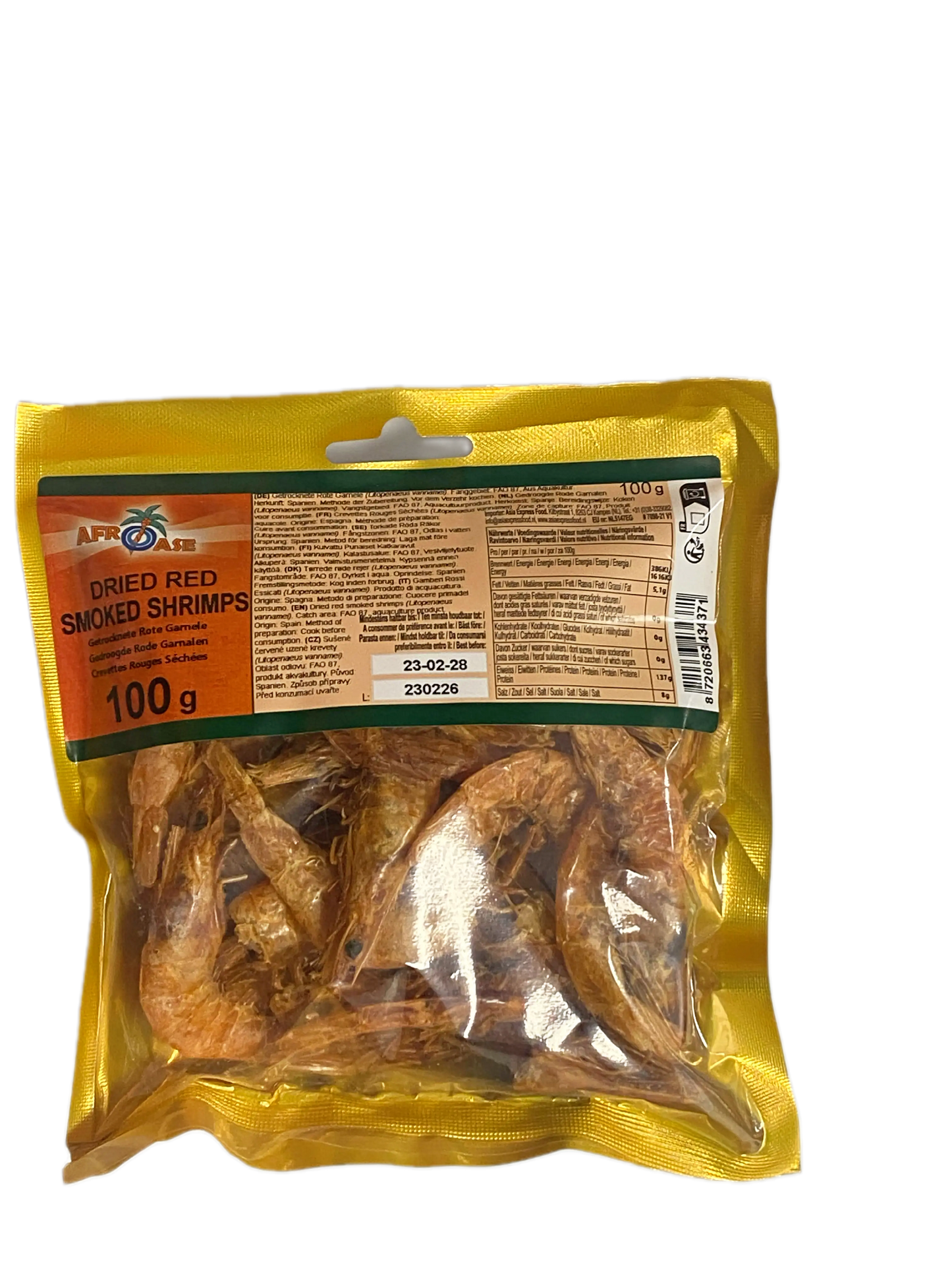 AfroAse Dried Red Smoked Shrimps - 100g