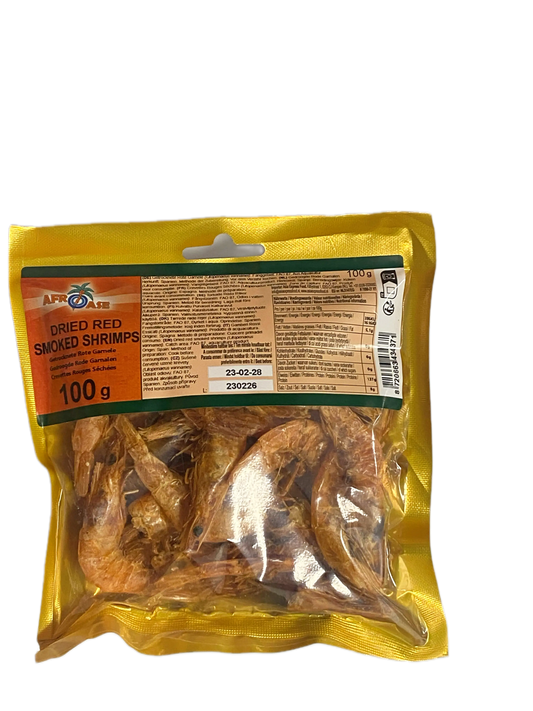 AfroAse Dried Red Smoked Shrimps - 100g