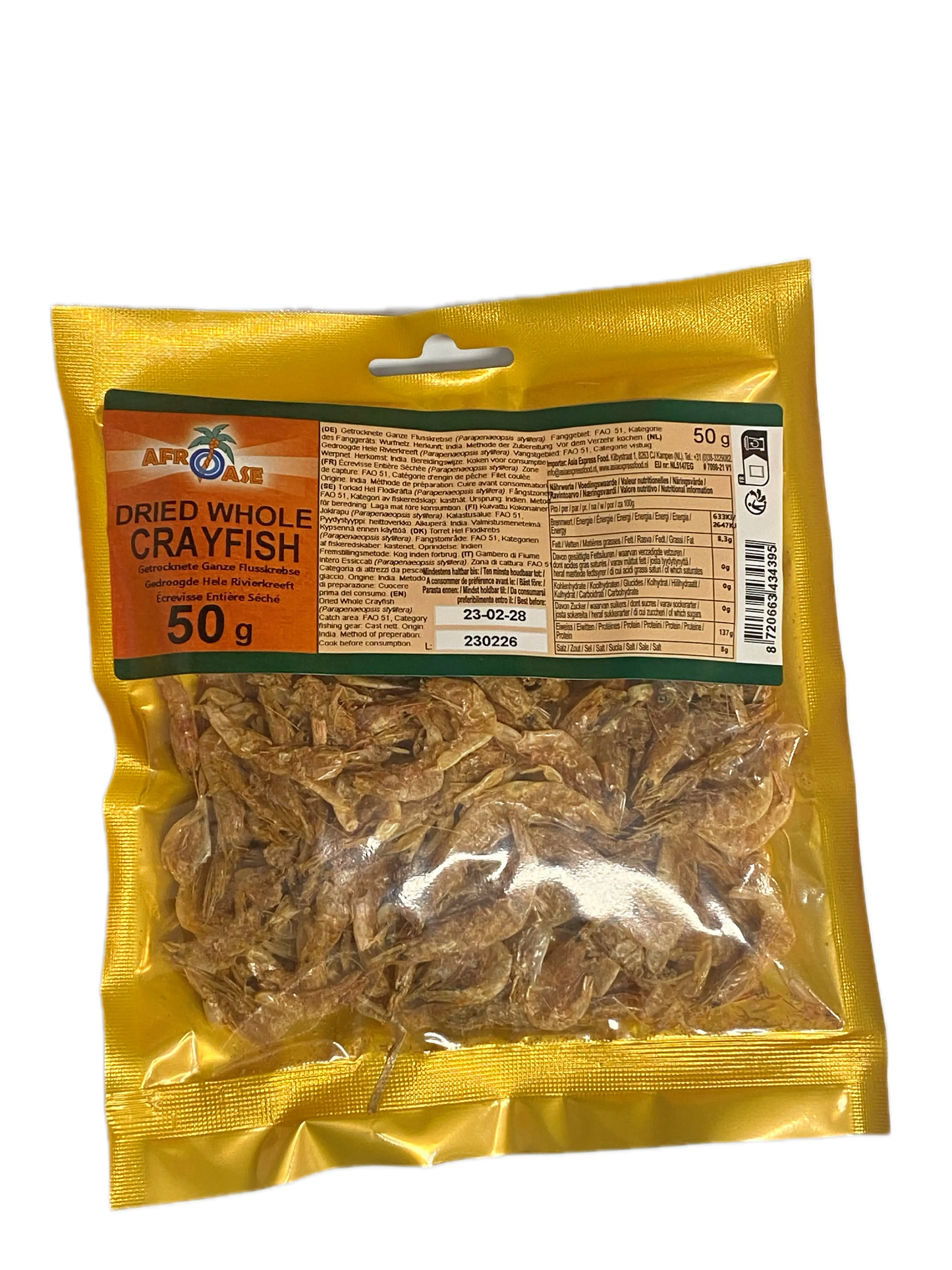 AfroAse Dried Whole Crayfish - 50g