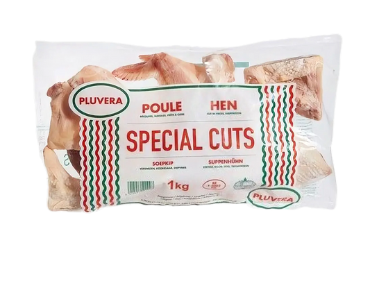 Pluvera Frozen Hen Special Cuts (Pre-Cut Hard Chicken) - 1kg