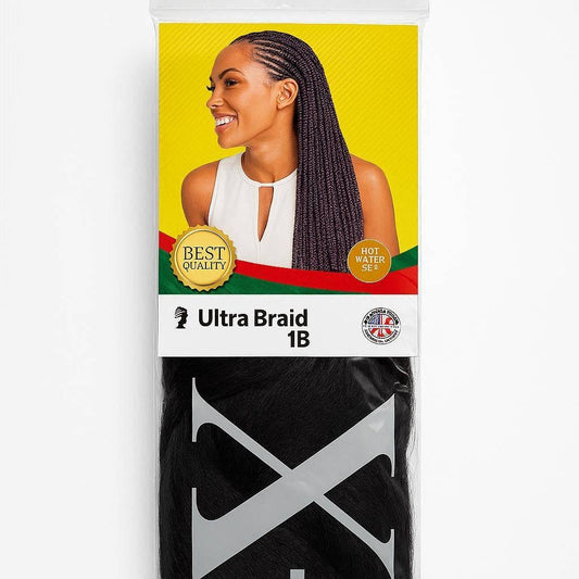 X-Pression Ultra Braid (Color: 1B) | Synthetic Braiding Hair
