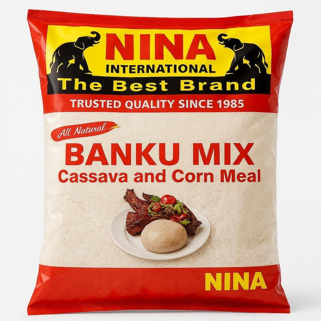 Nina International Banku Mix (Cassava & Corn Meal) - 907g