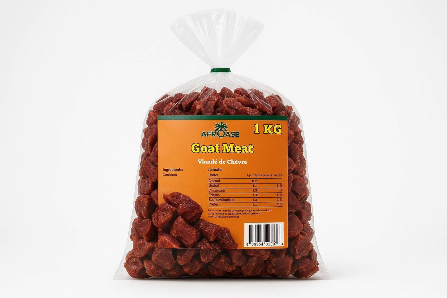 Frozen Diced Goat Meat (Bone-In) - 1kg