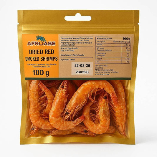 AfroAse Dried Red Smoked Shrimps - 100g