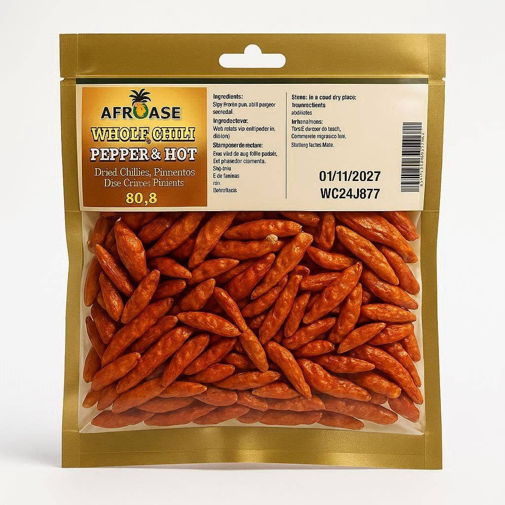 AfroAse Whole Chili Pepper Hot - 80g